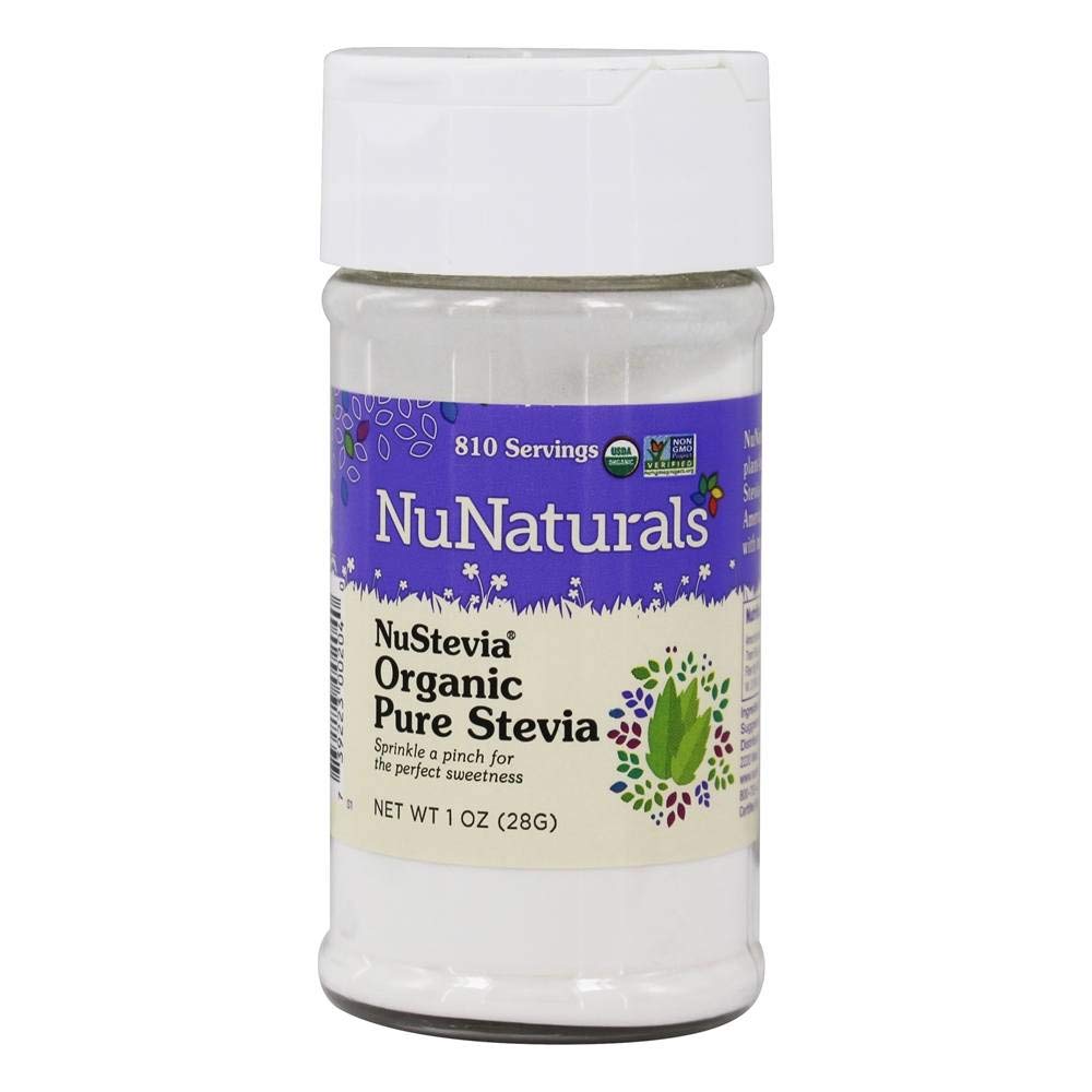 NuNaturals Organic 100% Pure Stevia Extract Powder Sweetener, 1 oz