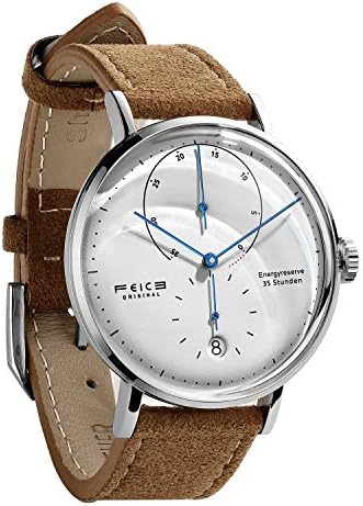 FEICE Bauhaus Mechanical Watch Men's Analog Waterproof Automatic Casual Dress Watches with Domed Mirror Leather Bands Date -FM202