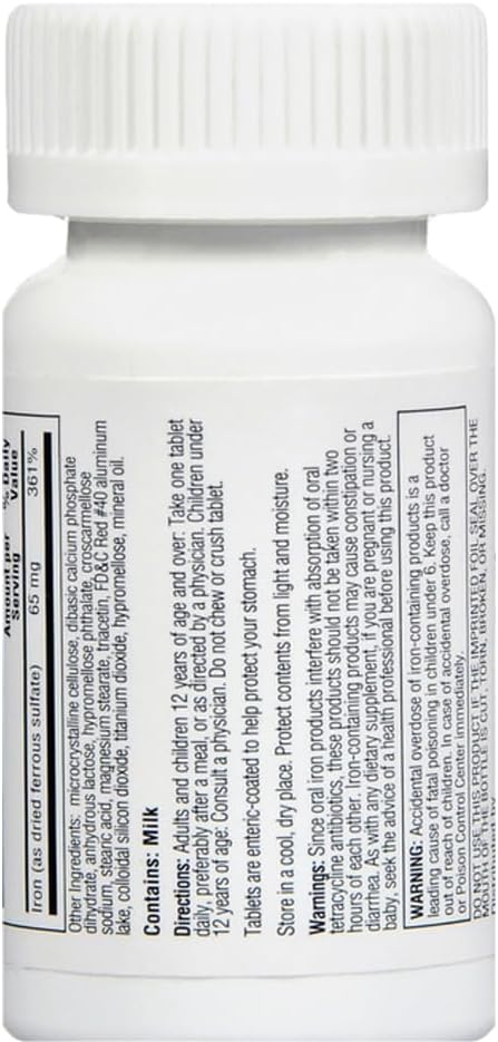 Upsher-Smith Ferrous Sulfate 325 mg - 100 Tablets, Pack of 3