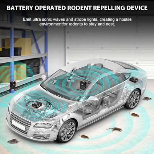 Battery Operated Ultrasonic Under Hood Rodent Repellent for Cars | Pack of 2