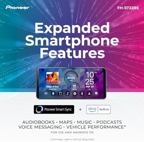 Pioneer FH-S722BS Double Din CD Car Stereo with Bluetooth and USB/AUX