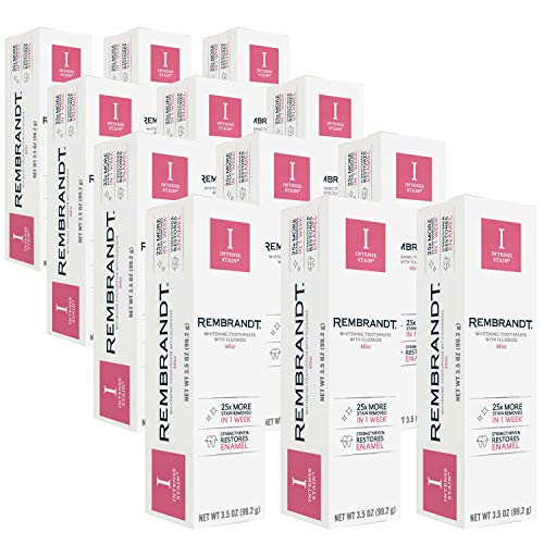 REMBRANDT Intense Stain Whitening Toothpaste With Fluoride, Removes Tough Stains, Rehardens And Strengthens Enamel, 3.5 Ounce - (Pack of 2)
