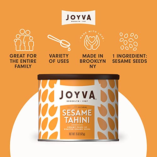 Joyva Sesame Tahini | Roasted Sesame Seed Puree | 15 oz | Smooth & Creamy