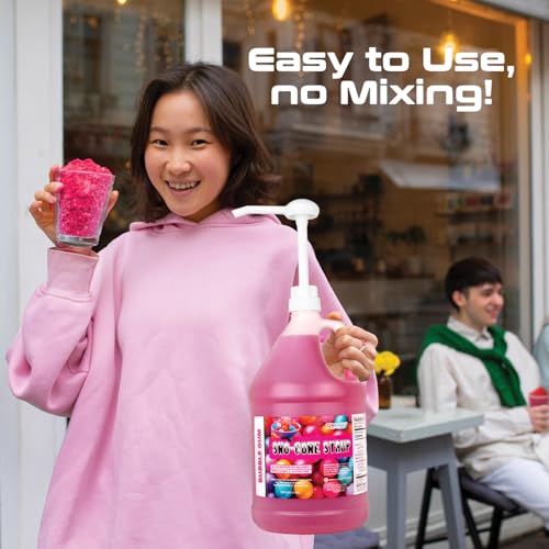 Mix & Match Sno-Cone Syrup with Pumps Loads Of Flavors (Four Gallons)