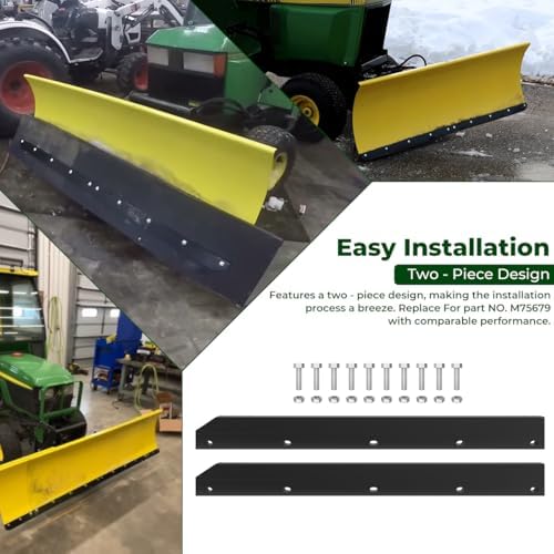 1/2" Poly Cutting Edge Scraper Bar For John Deere 54" Blade M75679 | Fits For John Deere 54" Front Mount Snow Blade Replaces M75679 Two-Part