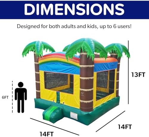 JumpOrange 14x14ft Safari Commercial Grade 15oz PVC Bounce House