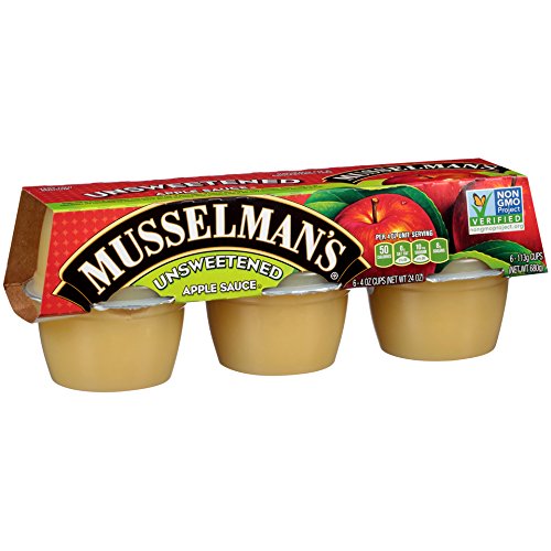 Musselman's Unsweetened Apple Sauce - low calorie, gluten free snack, low sodium, kosher, fat-free, no cholesterol, no high fructuse corn syrup, from 100% fresh American Grown Apples. (24oz x 12)