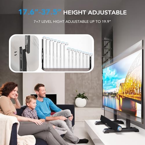 Table Top TV Stand with Height Adjustable TV Legs Replacement for Most 37-86 Inch Flat Curved TVs