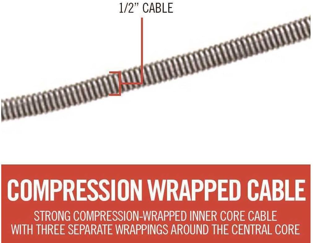RIDGID 59802 K-6DH Hybrid Toilet Snake Auger with 6' Heavy-Duty Drop Head Tri-Wrap Cable, Manual or Cordless Drill Operated Plumbing