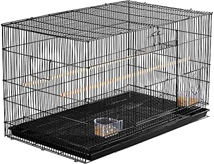 Yaheetech Pack of 2 Stackable Rectangle Breeding Flight Parakeet Bird Cage for Finches Budgies Cockatiels Conures Lovebirds Canaries Parrots