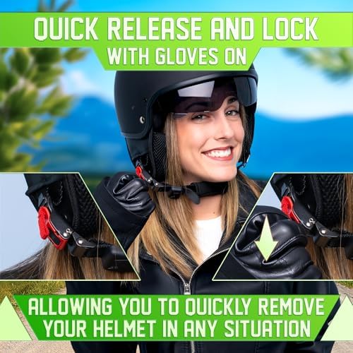 3 Pcs Motorcycle Helmet Quick Release Buckle Kit, Straps Up to 0.77" | Quick Release Helmet Buckle Replacement Set, Push-Button Release