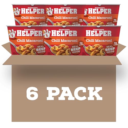 Hamburger Helper Beef Pasta Microwave Cup (2 oz - 6 Pack) No Artificial Flavors, Ready in 4 Minutes, Quick Meals for Midweek Dinners, Busy Evenings & Families On-the-Go