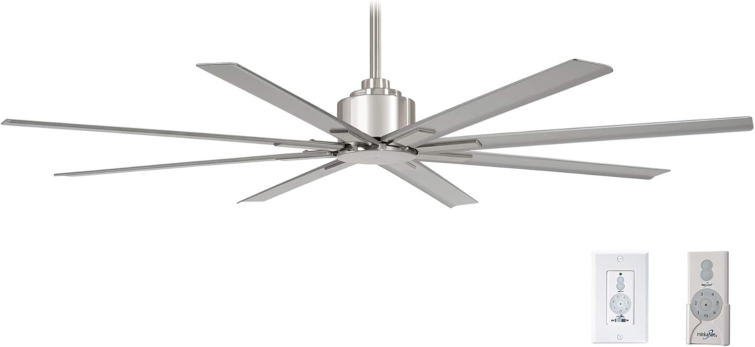 Minka-Aire F896-65-BNW Xtreme H2O 65 Inch Outdoor Ceiling Fan with DC Motor in Brushed Nickel Wet Finish