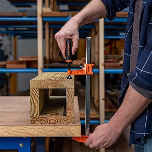 Pony Jorgensen 3712-HD 12-Inch Heavy-Duty Steel Bar Clamp, Orange | 3-Inch Reach Orange Clamp, Non-Marring Pads, Multiple-Disc Clutch