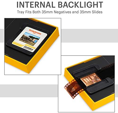 KODAK Mobile Film Scanner, 35mm Negative Scanner & Slide Viewer, App-Based | Scan and view old 35mm color and B&W negatives and slides, LED backlit