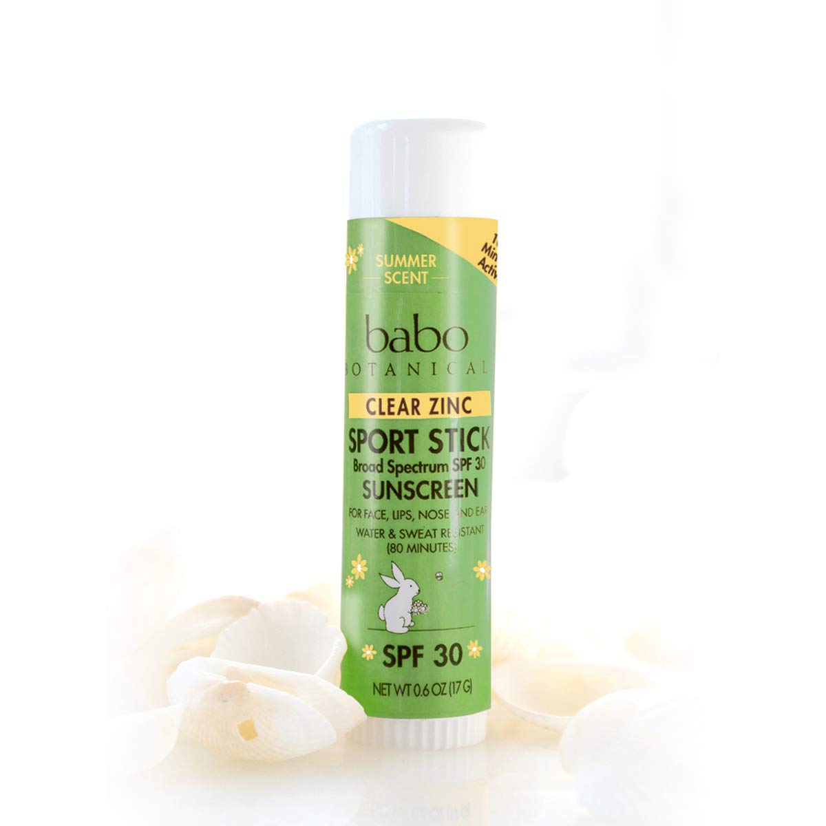 BABO Botanicals Sheer Zinc Mineral Sunscreen Sport Stick SPF30- Natural Zinc Oxide- Shea Butter- Fragrance-Free - Water Resistant - Made Safe Certified