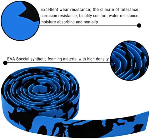TOPCABIN Comfort Gel Road Bike EVA Handlebar Tape Bike Bar Tape Camouflage Series Tape with Reflective Bar Plugs
