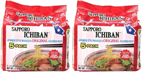 stickerless New [SAPPORO ICHIBAN] Ramen Noodles, Original Soy Sauce Flavor, No.1 Tasting Japanese Instant Noodles (3.5 Oz) (24 pouches)
