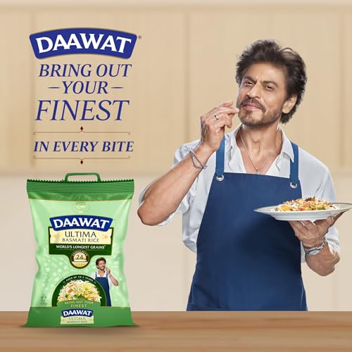 Daawat Traditional Basmati White Rice - 10 lb Bag | Authentic Extra Long Grain Basmati Rice - Great for Curries, Pilafs & Indian Recipes - Cook in Microwave or on Stove Top