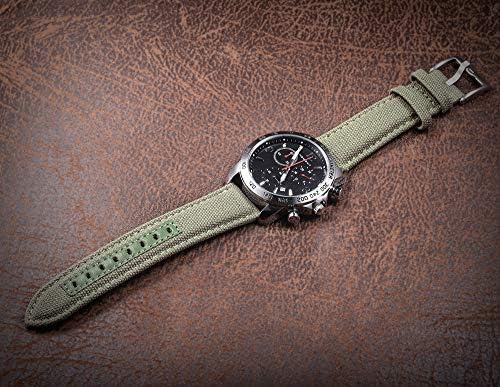 hemsut h Canvas Watch Bands, Quick Release Military Watch Strap, Fabric Replacement 18mm Watch Bands for Men