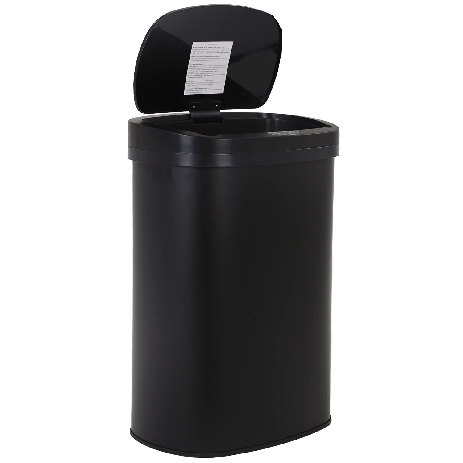 FDW | 13 Gallon Stainless Steel Trash Can with Lid | Silver