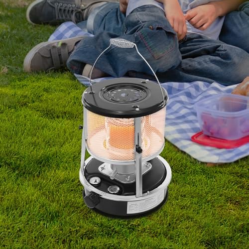 2 in 1 Portable Kerosene Heater, 9000 BTU Kerosene Stove Non-Electric Indoor Outdoor Heater Emergency Oil Heaters for Camping Cooking Emergency Preparedness (Black, 1pc)
