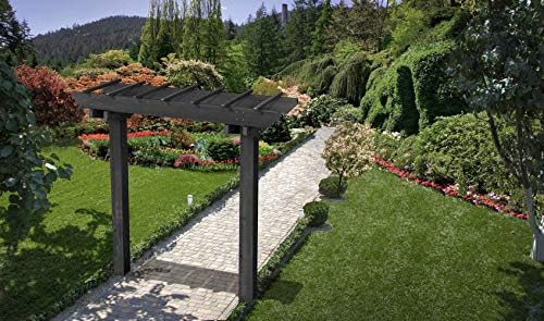 Vita Charcoal Gray Wildwood Cedar Arbor – 72" W x 90" H, Garden Arch for Climbing Plants, Wedding Ceremony & Backyard Décor