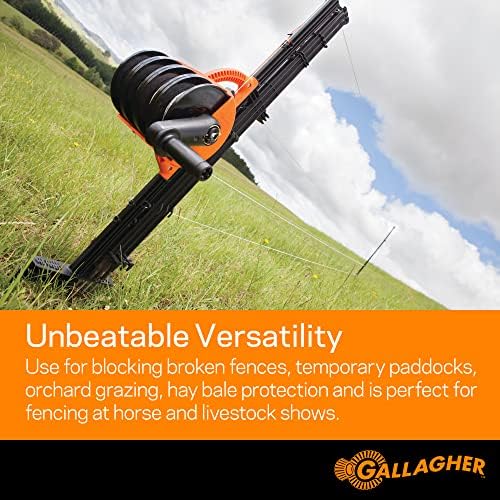 Gallagher Smart Fence 2 Portable Electric Fence for Livestock | 328ft of 4-Strand Electric Fencing, Built-In Posts and Reels