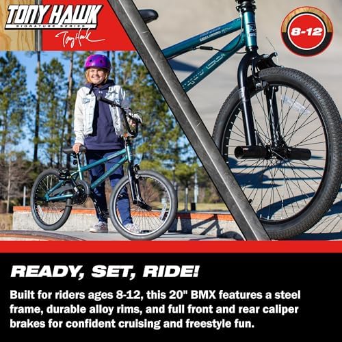 Dynacraft Tony Hawk 18-24 Inch Bike High-Performance & Durable, Perfect for Kids & Teens Learning BMX Tricks, Sturdy, Easy to Assemble, Ideal for Young Riders & Aspiring BMX Enthusiasts