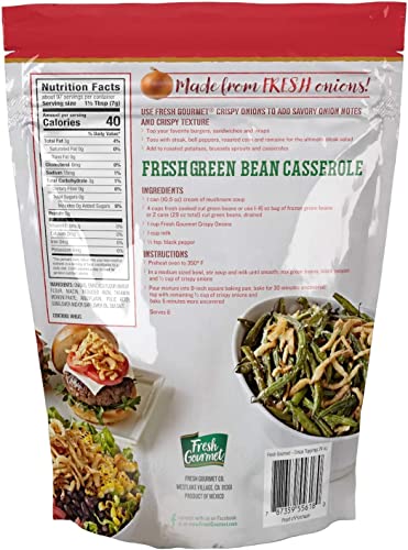 Fresh Gourmet Crispy Onions | 24 Ounce | Low Carb | Crunchy Snack and Salad Topper