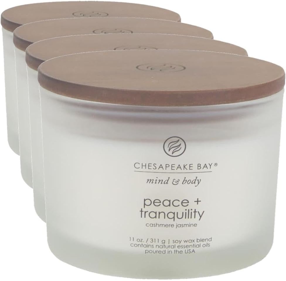 Chesapeake Bay Balance + Harmony Scented Candle Water Lily Pear Fragrance 50 Hours Burn Time Warm & Decorative Soy Wax Blend