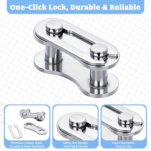 8 Pairs Bicycle Missing Link for 6, 7, 8, 9, 10 Speed Chain Master Link for Bicycle Chain Reusable Bike Parts, Silver
