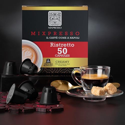 Mixpresso Classe Coffee Espresso Capsules Compatible With Nespresso Original Brewers, Single Cup Coffee Pods 100% from Italy, Medium Roast 80% Arabica Espresso, 50 Count Coffee Capsule Intensity 8/12 | 50 Count Single Cup Coffee Pods Compatible With Nesp…