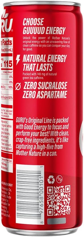 Guru Energy Drink Organic Energy Drink - 12 ounces