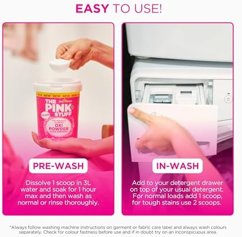 Stardrops The Pink Stuff Miracle Laundry Oxi Powder Stain Remover for Colours, 35.2 Oz