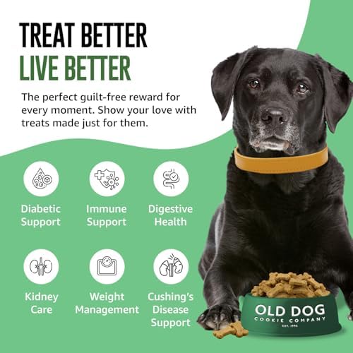 Old Dog Cookie Company Tiny Diabetic Dog Treats | All Natural, 2 Calorie, Vet Approved Pet Snacks | Top Treat for Dogs | Healthy Chews for Large