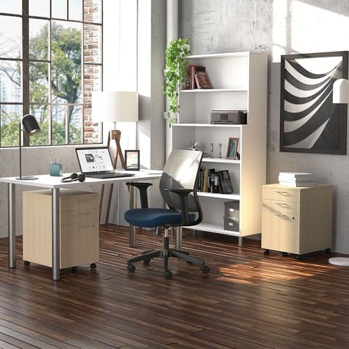 Union & Scale Staples Essentials 3-Drawer Vertical File Cabinet, Letter & Legal Size Documents, Lockable & Mobile, 21.3" D x 15.6" W x 24.3" H, Natural