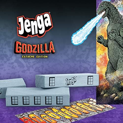Jenga: Godzilla Extreme Edition | Based on Classic Monster Movie Franchise Godzilla | Collectible Jenga Game | Unique Gameplay Featuring Movable