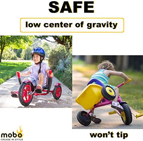 Mobo Mity Sport Safe Tricycle. Toddler Big Wheel Ride On Trike. Pedal Car, Red Large