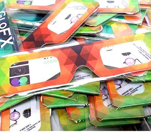 GloFX Paper Cardboard Diffraction Glasses - Great for Christmas Lights, Parties, Raves, Festivals, Light Shows, & Fireworks