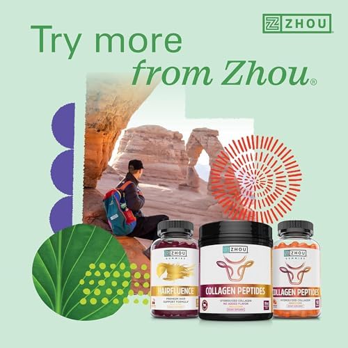 Zhou Hairfluence Supplement - 60 Veggie Capsules (Pack of 1) | Vegan Biotin Supplement for Hair Growth for Men & Women, Supports Stronger & Healthier Hair & Nails