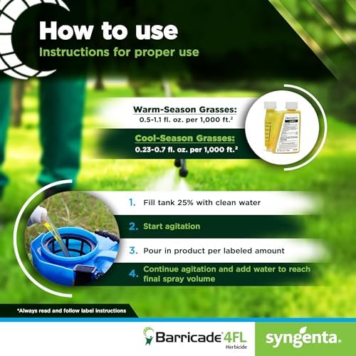 Barricade 4FL Herbicide Concentrate - Preemergent Weed Control - Long Lasting Broadleaf Weed Prevention for Lawns, Turf Grass, Ornamentals, and More