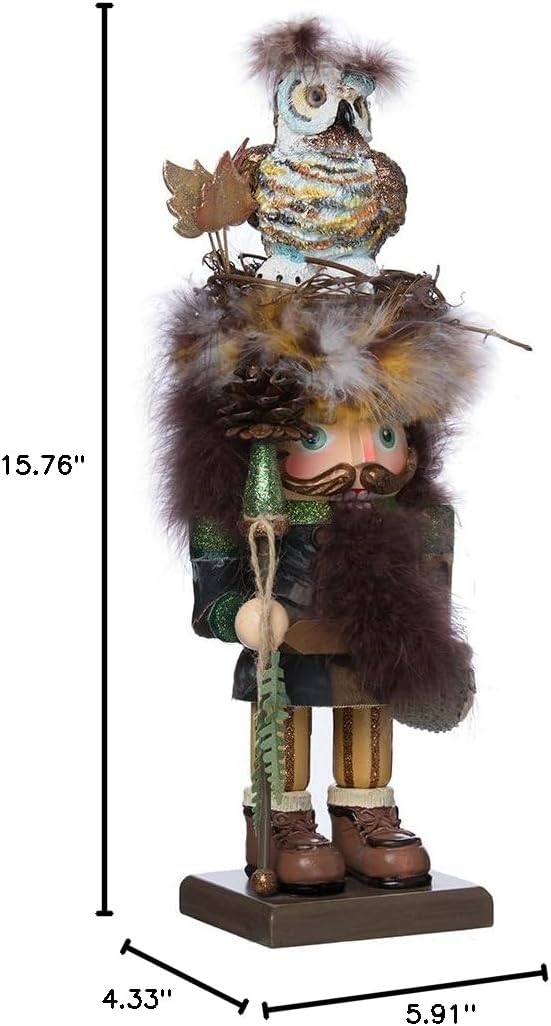 Kurt Adler 16-Inch Hollywood Woodsman Nutcracker with Owl Hat