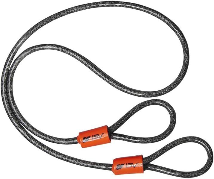 BV 7FT Heavy-Duty Security Cable Lock with Loops – Extra Thick 10mm (3/8") Braided Steel, Cut-Resistant & Weatherproof Wire Cable for Padlock, Gate, Bike, Motorcycle & Outdoor Equipment