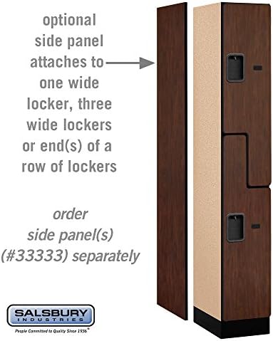 Salsbury Industries 2-Tier S-Style Designer Wood Locker with One Wide Storage Unit, 6-Feet High by 18-Inch Deep, Mahogany