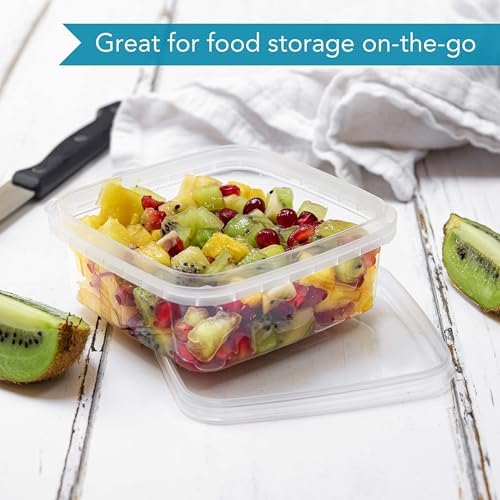 NYHI 32 oz 20 Pack Square Clear Deli Containers with Lids Disposable BPA Free Square Plastic Food Storage Containers with Lids Airtight for Meal