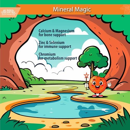 Buried Treasure Children's Daily Multi Liquid Multivitamin & Minerals Nutritional Dietary Vegan Supplement for Kids No Artificial Ingredients