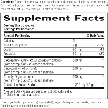 Country Life Glucosamine Chondroitin 1500mg/1200mg - Supports Joint Health & Lubrication - Maintains Healthy Cartilage, Tendon