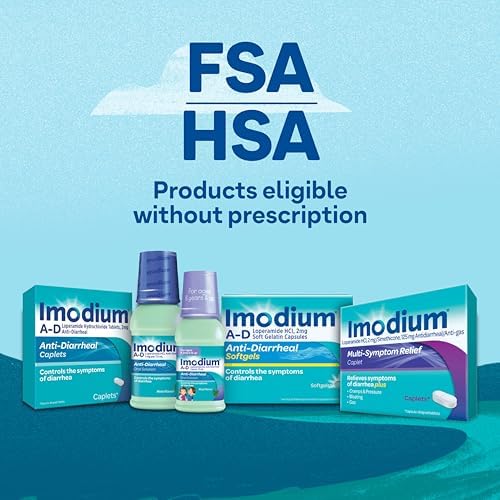 Imodium A-D Diarrhea Relief Softgels, 2mg Loperamide Hydrochloride, 24 Ct | Help Control Symptoms of Diarrhea, Due to Acute Traveler's Diarrhea, Adults 12+