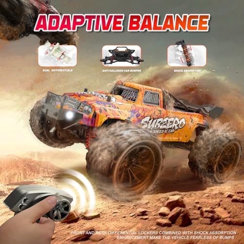 1/18 Scale High Speed RC Cars, 30KM/H 4WD Off-Road Remote Control Trucks for Adults and Kids Boys, All Terrain Truck Toys Gifts